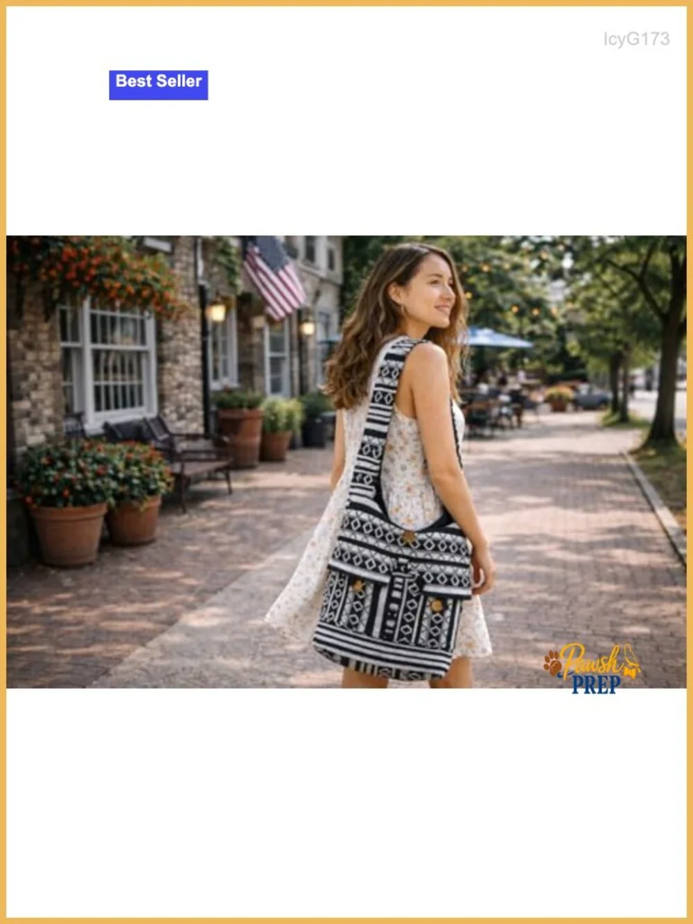 Handwoven Cotton Crossbody Hobo Bag with Pockets